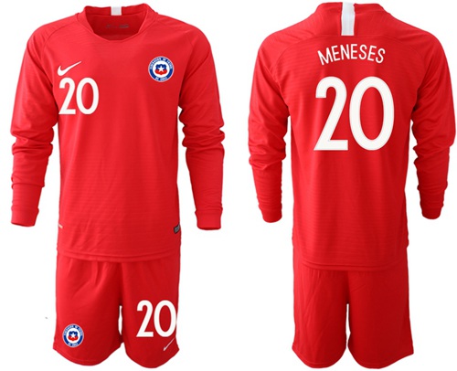Chile #20 Meneses Home Long Sleeves Soccer Country Jersey